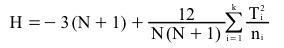 formula for Kruska-Wallis