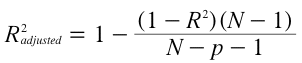 adjusted r square formula