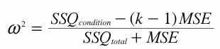 omega squared formula