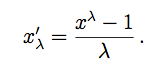 box-cox formula