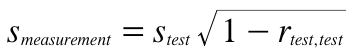 formula for standard error of measurement